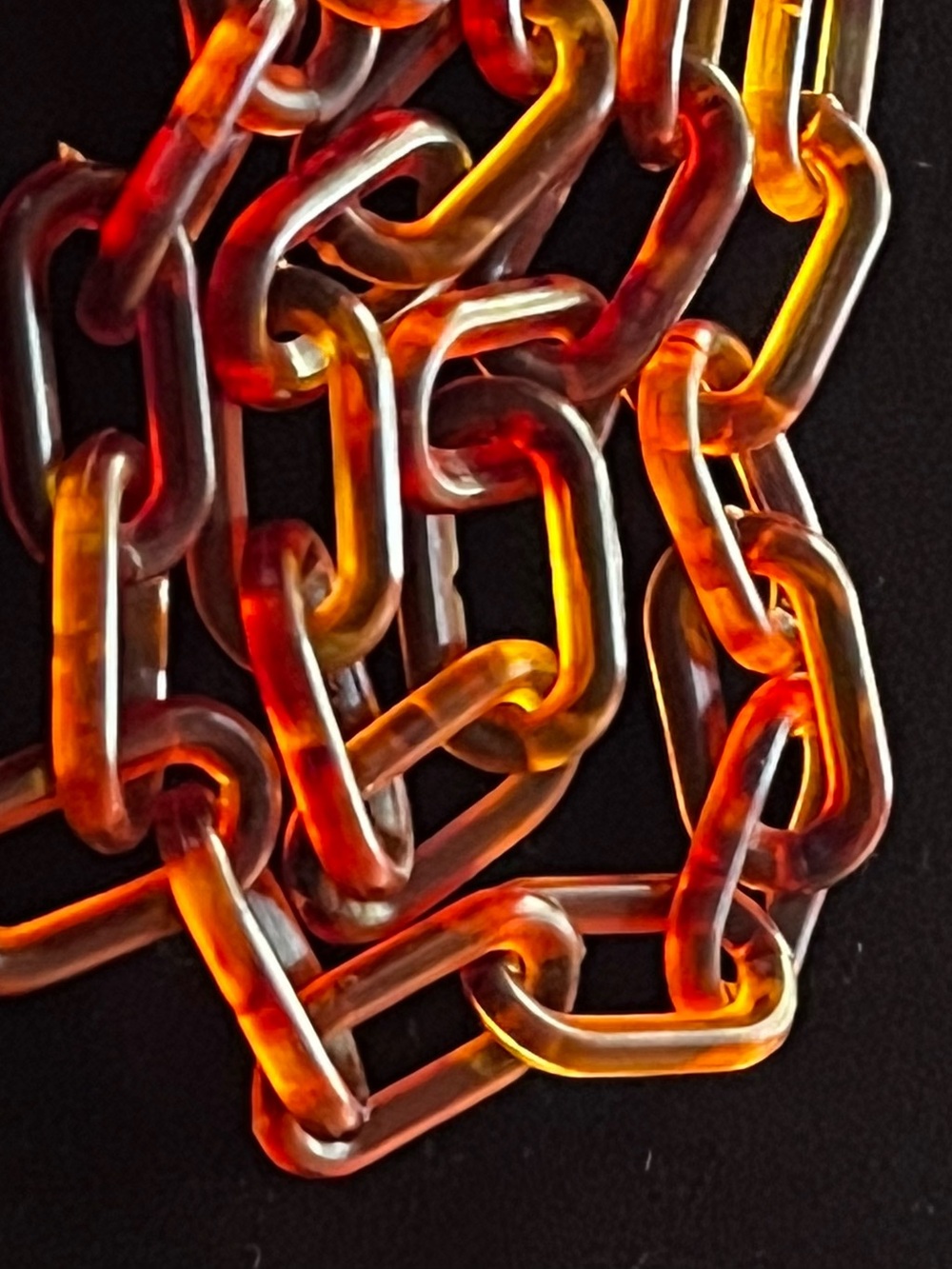 Miriam Haskell Vintage  Faux Tortoise Plastic Chain Two-Strand Necklace - Picture 14 of 16